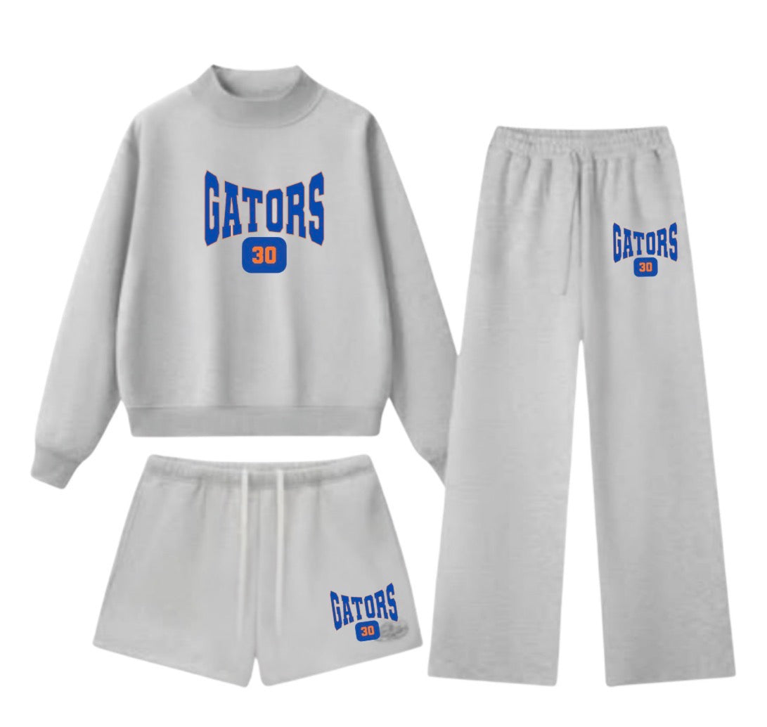 Mock Neck Sweatshirt Varsity 3pc Set